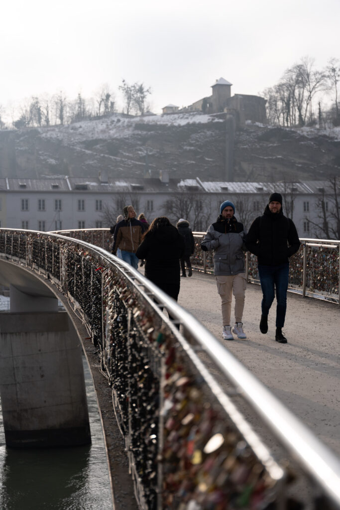 Marko-Feingold-Steg Bridge in Salzburg, Austria, photo by Alex Lau