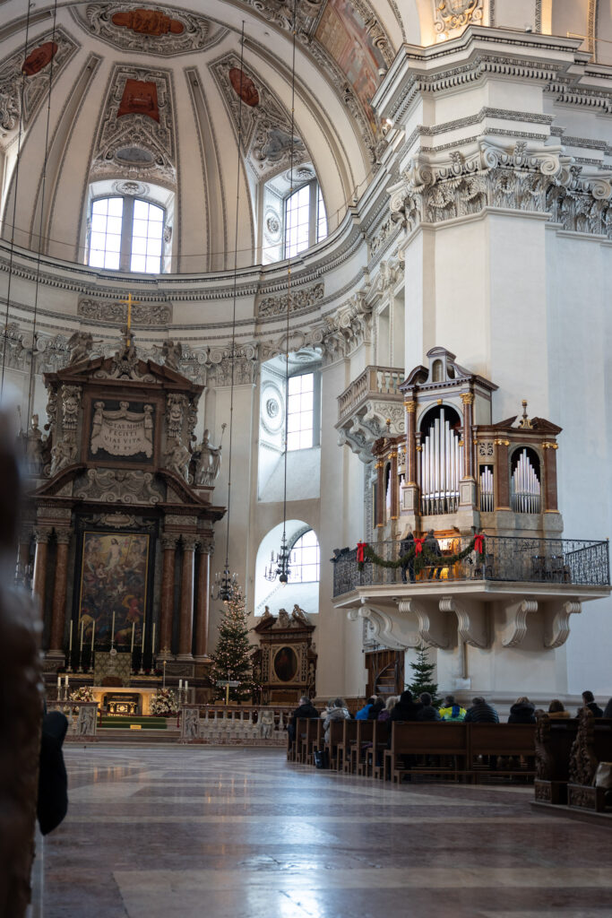 Salzburg Cathedral for Noon Music Hour, in Salzburg. Photo by Alex Lau.