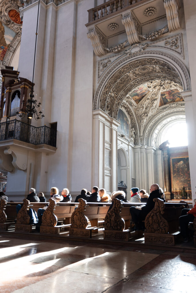 Salzburg Cathedral for Noon Music Hour, in Salzburg. Photo by Alex Lau.