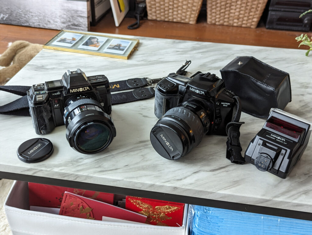 Minolta cameras that made it back home, photo by Alex Lau