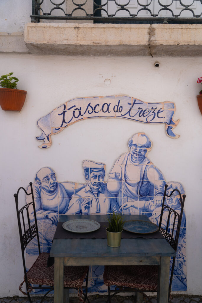 Tile artwork in Sesimbra, Portugal, photo by Alex Lau