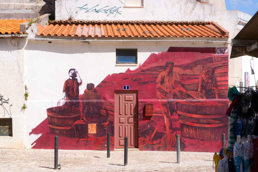 Mural artwork in Sesimbra, Portugal, photo by Alex Lau