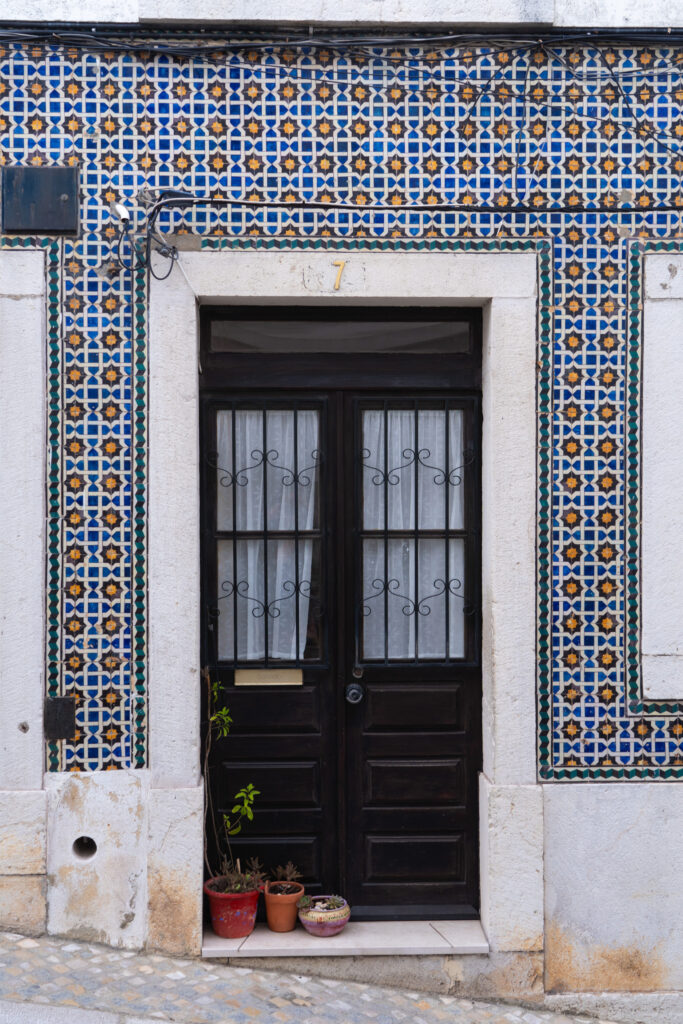 Tile artwork in Sesimbra, Portugal, photo by Alex Lau